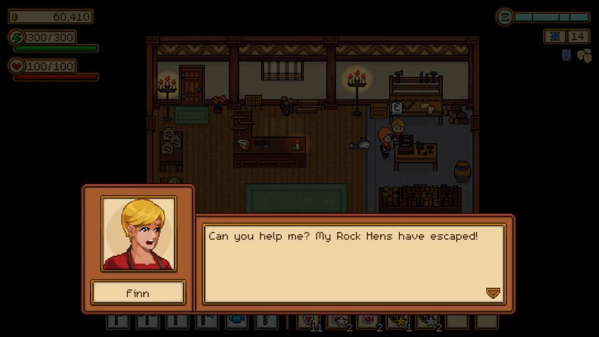 Seeds of Calamity missing chicken quest image with escaped rock hens dialogue